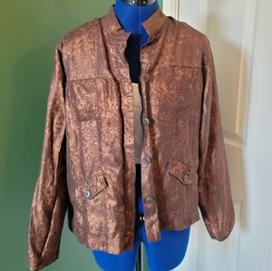 Chico's Metallic Silk/Linen Jacket